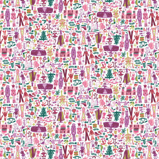 Nutcracker Two Piece Kids Pajamas, Pink