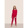 Kids Printed TENCEL Modal Unisex Long PJ Set, NUTCRACKER HOLLY RED/IVORY - Pajamas - 1 - thumbnail