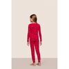 Kids Printed TENCEL Modal Unisex Long PJ Set, NUTCRACKER HOLLY RED/IVORY - Pajamas - 2