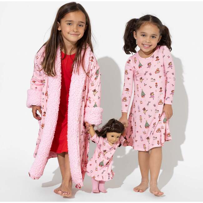Nutcracker Pink Kids' Sherpa Robe, Pink - Robes - 5