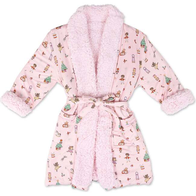 Nutcracker Pink Kids' Sherpa Robe, Pink - Robes - 6