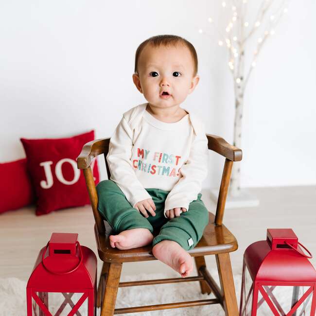 Graphic Bodysuit, My First Christmas (Long Sleeve) - Onesies - 3