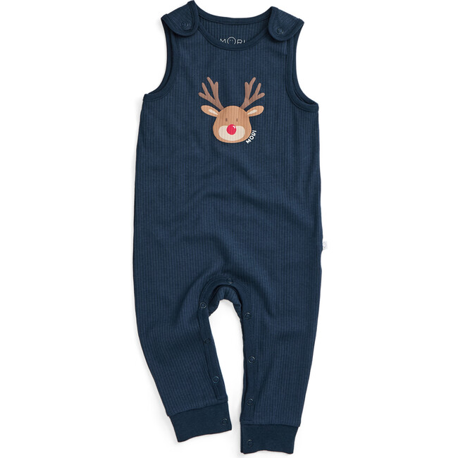 Ribbed Reindeer Overalls Navy & Reindeer