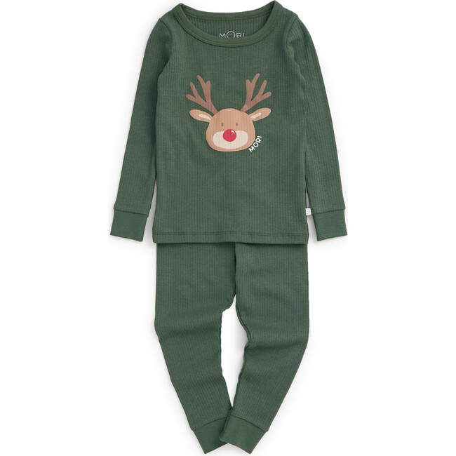 Ribbed Reindeer Pajamas Pine & Reindeer