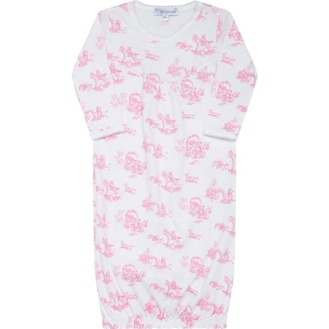 Pink Toile Baby Gown