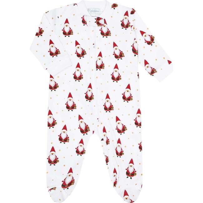 Santa Print Zipper Footie