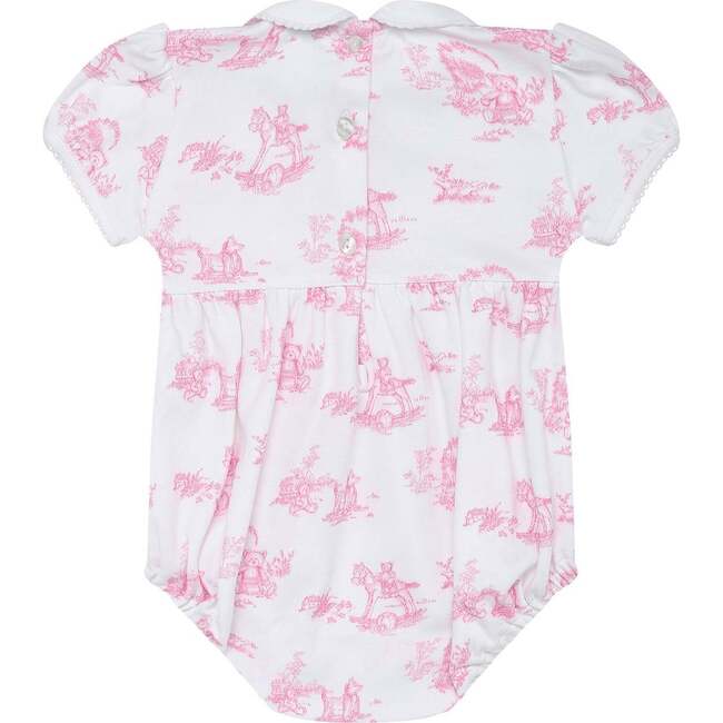 Pink Toile Smocked Bubble - Onesies - 3