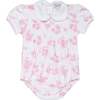 Pink Toile Smocked Bubble - Onesies - 4