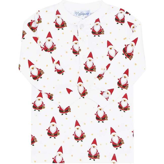 Santa Print Zipper Footie - Footie Pajamas - 3