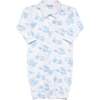 Blue Toile Baby Converter Gown - Nightgowns - 2
