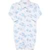 Blue Toile Baby Converter Gown - Nightgowns - 3