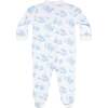 Blue Toile Zipper Footie - Footie Pajamas - 2