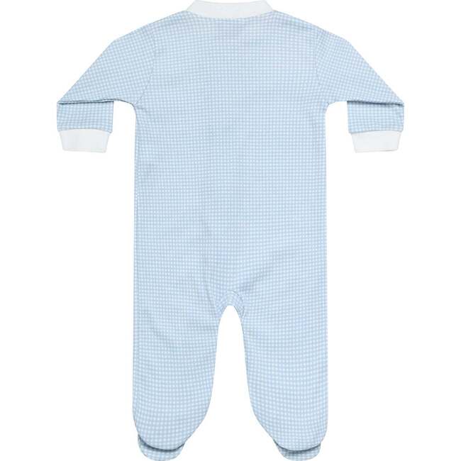 Blue Gingham Zipper Footie - Footie Pajamas - 2