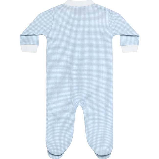 Blue Gingham Zipper Footie - Footie Pajamas - 3