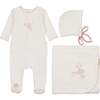 Heirloom Blossom Layette Set Ivory & Pink - Mixed Apparel Set - 1 - thumbnail