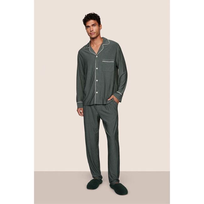 William Printed TENCEL Modal PJ Set, DUO STRIPE PINE/IVORY