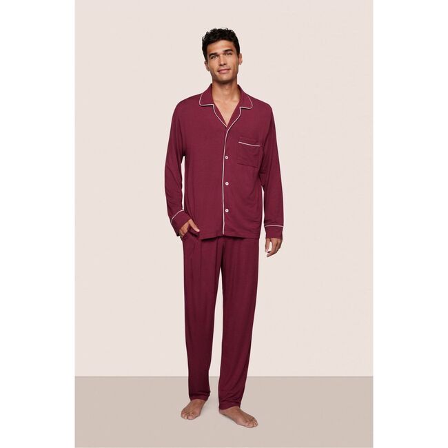 William TENCEL Modal PJ Set, BORDEAUX/IVORY