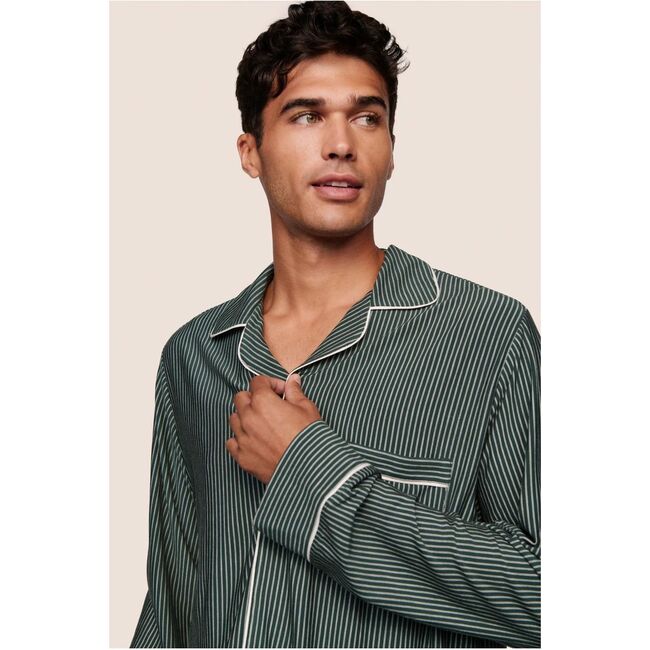 William Printed TENCEL Modal PJ Set, DUO STRIPE PINE/IVORY - Pajamas - 2