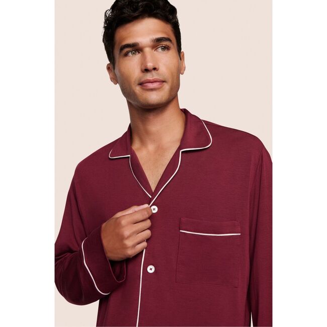 William TENCEL Modal PJ Set, BORDEAUX/IVORY - Pajamas - 3