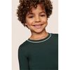 Kids TENCEL Modal Unisex Long PJ Set, PINE/IVORY - Pajamas - 2
