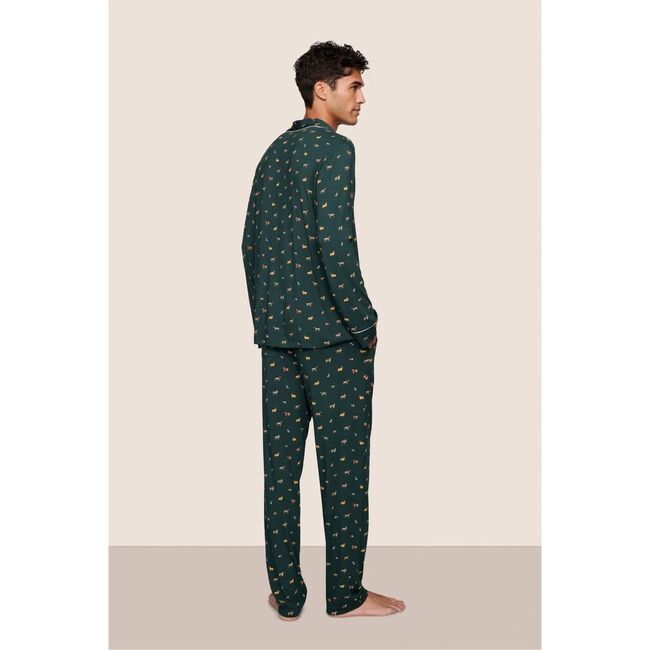 William Printed Long PJ Set, HOLIDAY DOGS PINE/IVORY - Pajamas - 4