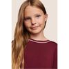Kids TENCEL Modal Unisex Long PJ Set, BORDEAUX/IVORY - Pajamas - 3