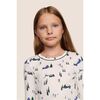 Kids Printed TENCEL Modal Unisex Long PJ Set, SKI CHALET IVORY/PINE - Pajamas - 3