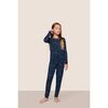 Kids Printed TENCEL Modal Unisex Long PJ Set, FOREST PINE NAVY/IVORY - Pajamas - 1 - thumbnail