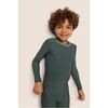 Kids Printed TENCEL Modal Unisex Long PJ Set, DUO STRIPES PINE/IVORY - Pajamas - 2
