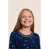 Kids Printed TENCEL Modal Unisex Long PJ Set, FOREST PINE NAVY/IVORY - Pajamas - 2
