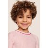 Kids Printed TENCEL Modal Unisex Long PJ Set, DUO STRIPES HOLLY RED/HOLLY RED - Pajamas - 2