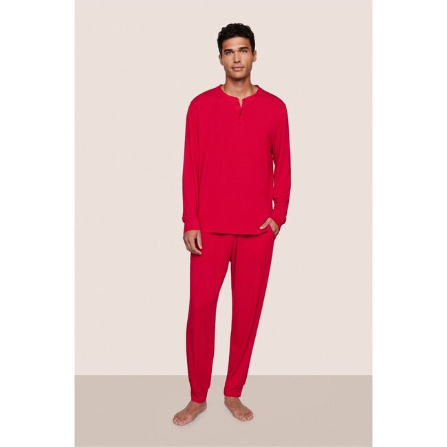 Henry TENCEL Modal Long PJ Set, HOLLY RED