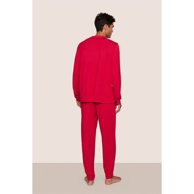 Henry TENCEL Modal Long PJ Set, HOLLY RED - Pajamas - 2