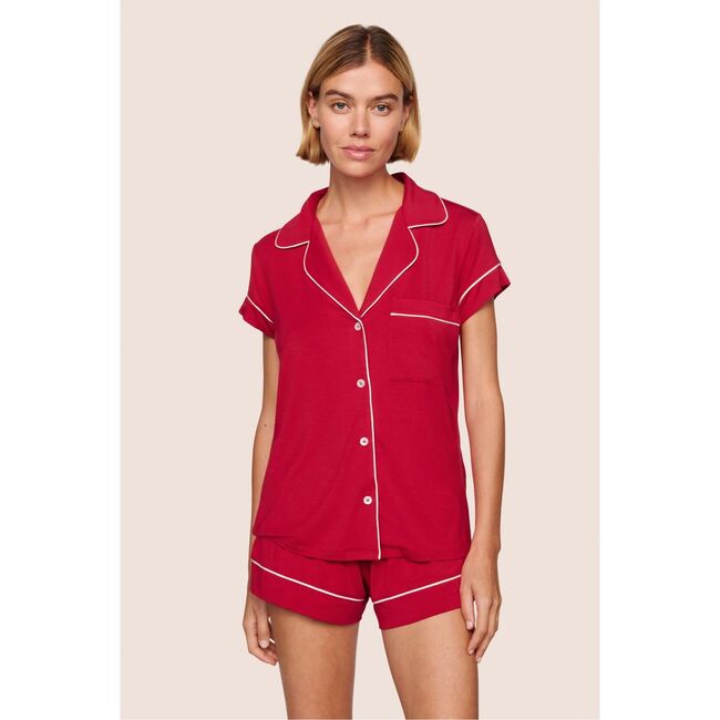 Gisele TENCEL Modal Shortie PJ Set, HOLLY RED/IVORY