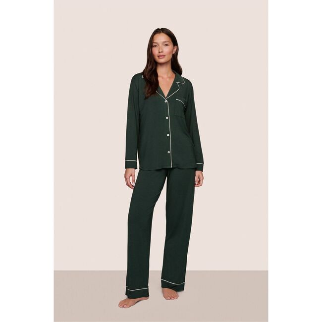 Gisele TENCEL Modal Long PJ Set, PINE/IVORY