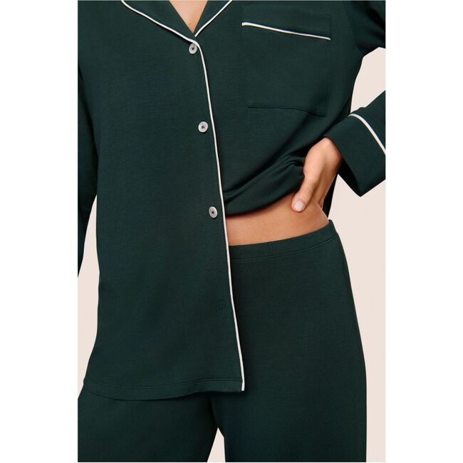Gisele TENCEL Modal Long PJ Set, PINE/IVORY - Pajamas - 3