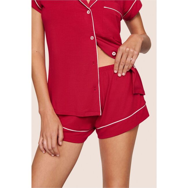 Gisele TENCEL Modal Shortie PJ Set, HOLLY RED/IVORY - Pajamas - 3