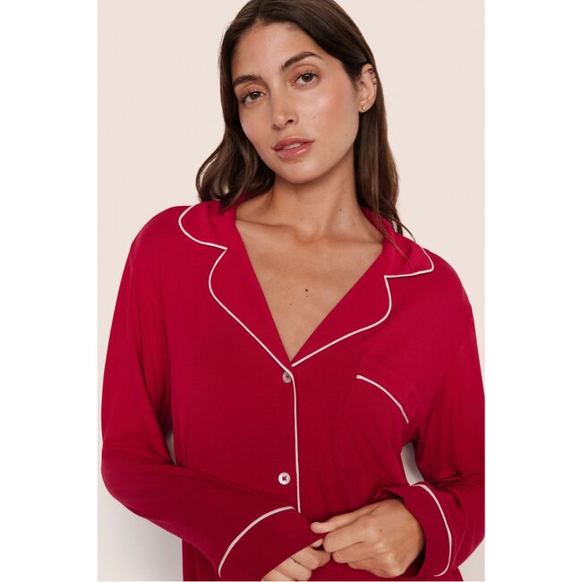 Gisele TENCEL Modal Long PJ Set, HOLLY RED/IVORY - Pajamas - 2