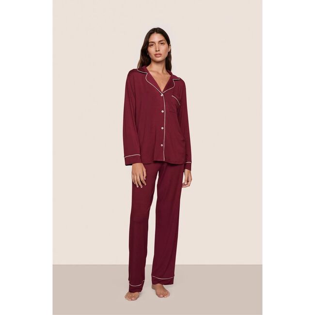 Gisele TENCEL Modal Long PJ Set, BORDEAUX/IVORY