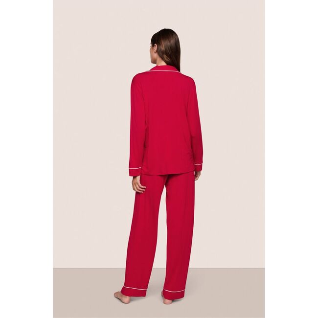 Gisele TENCEL Modal Long PJ Set, HOLLY RED/IVORY - Pajamas - 3