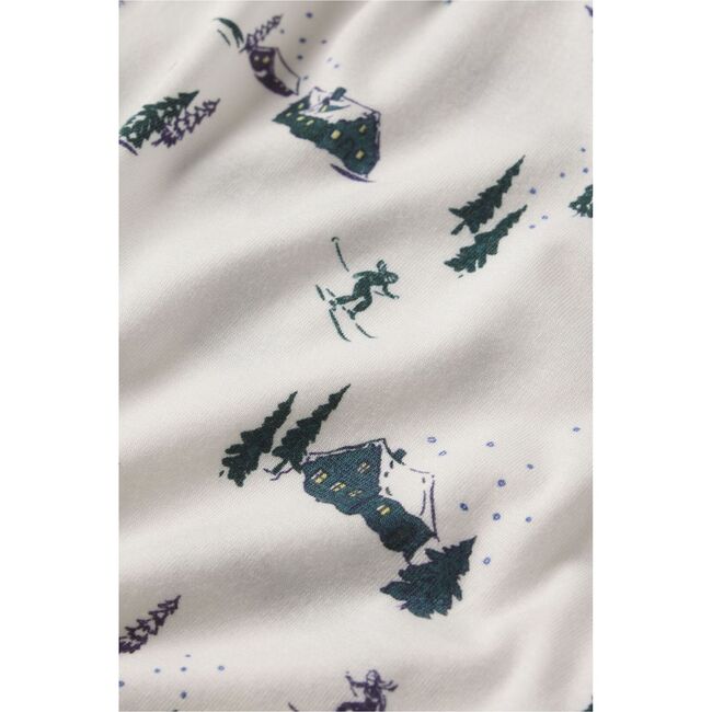 Gisele Printed TENCEL Modal Long PJ Set, SKI CHALET IVORY/PINE - Pajamas - 4