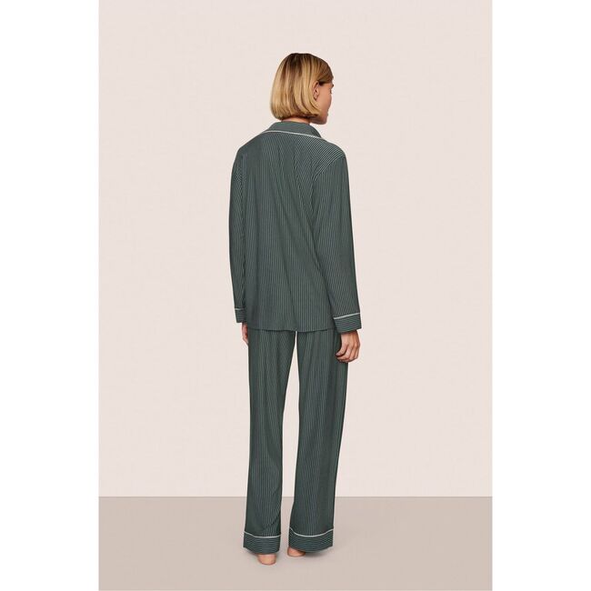 Gisele Printed TENCEL Modal Long PJ Set, DUO STRIPE PINE/IVORY - Pajamas - 2