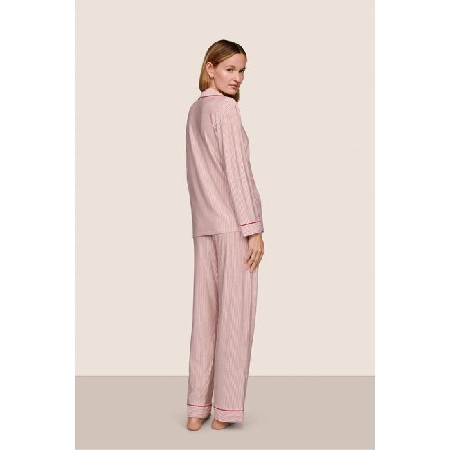 Gisele Printed TENCEL Modal Long PJ Set, DUO STRIPE HOLLYRED/HOLLYRED - Pajamas - 3
