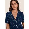 Gisele Printed Relaxed Short PJ Set, FOREST PINE NAVY/IVORY - Pajamas - 2