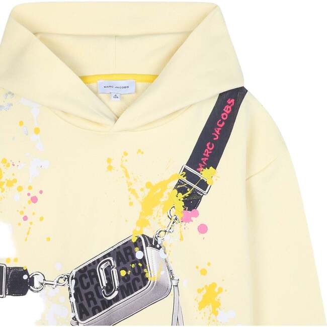 Hooded Sweatshirt, Yellow - Sweatshirts - 3