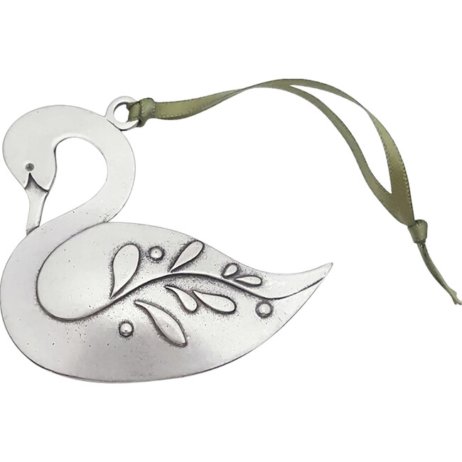 Swan Ornament, Pewter