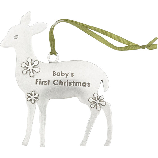 Baby's First Christmas Deer Ornament, Pewter - Ornaments - 1