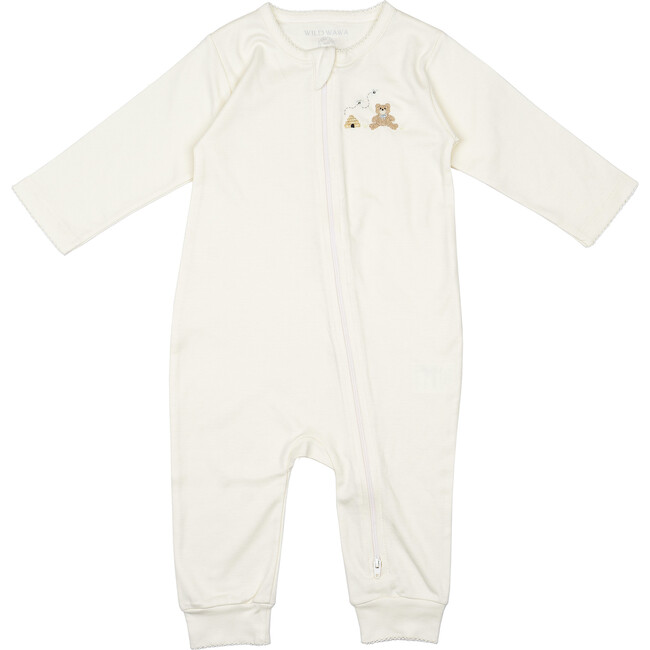 Zip Footless Sleeper, Honey Bear Pearl