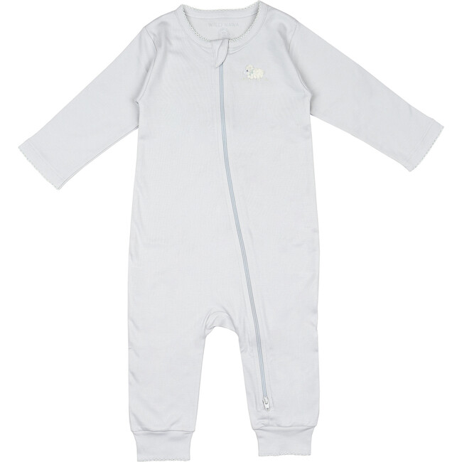 Zip Footless Sleeper, Lamb Blue