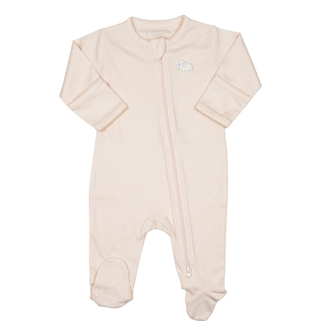Zip Footed Sleeper, Lamb Pink